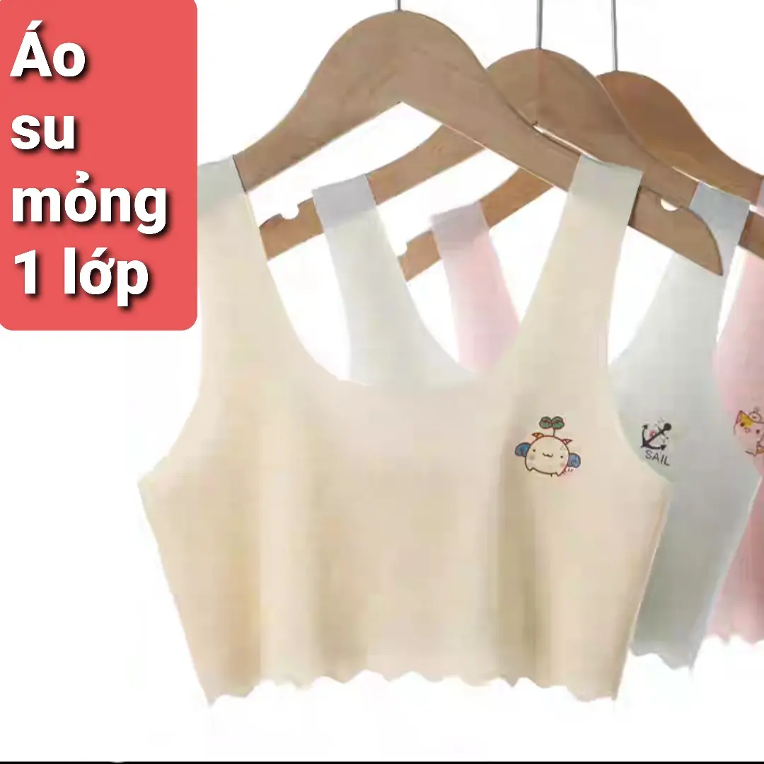 [SU 1 LỚP]Áo lót cho bé gái MỎNG MÁT 1 LỚP chất Su từ 30-55kg