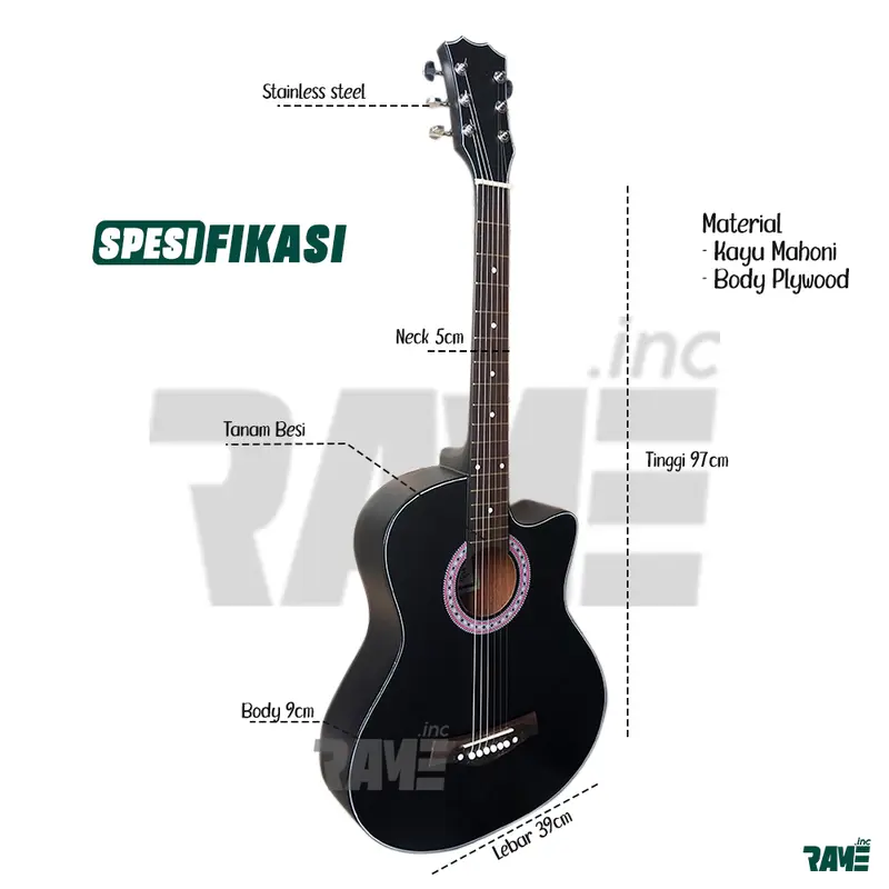 [cod] Gitar Akustik Elektrik Yamaha Murah Siap Pakai Gitar pemula Custome Bonus Tas 2