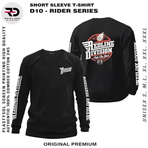 REDLINE CLOTHES Kaos Lengan Panjang Motif Bikers Pria Wanita Premium 100% Katun Combed 24s