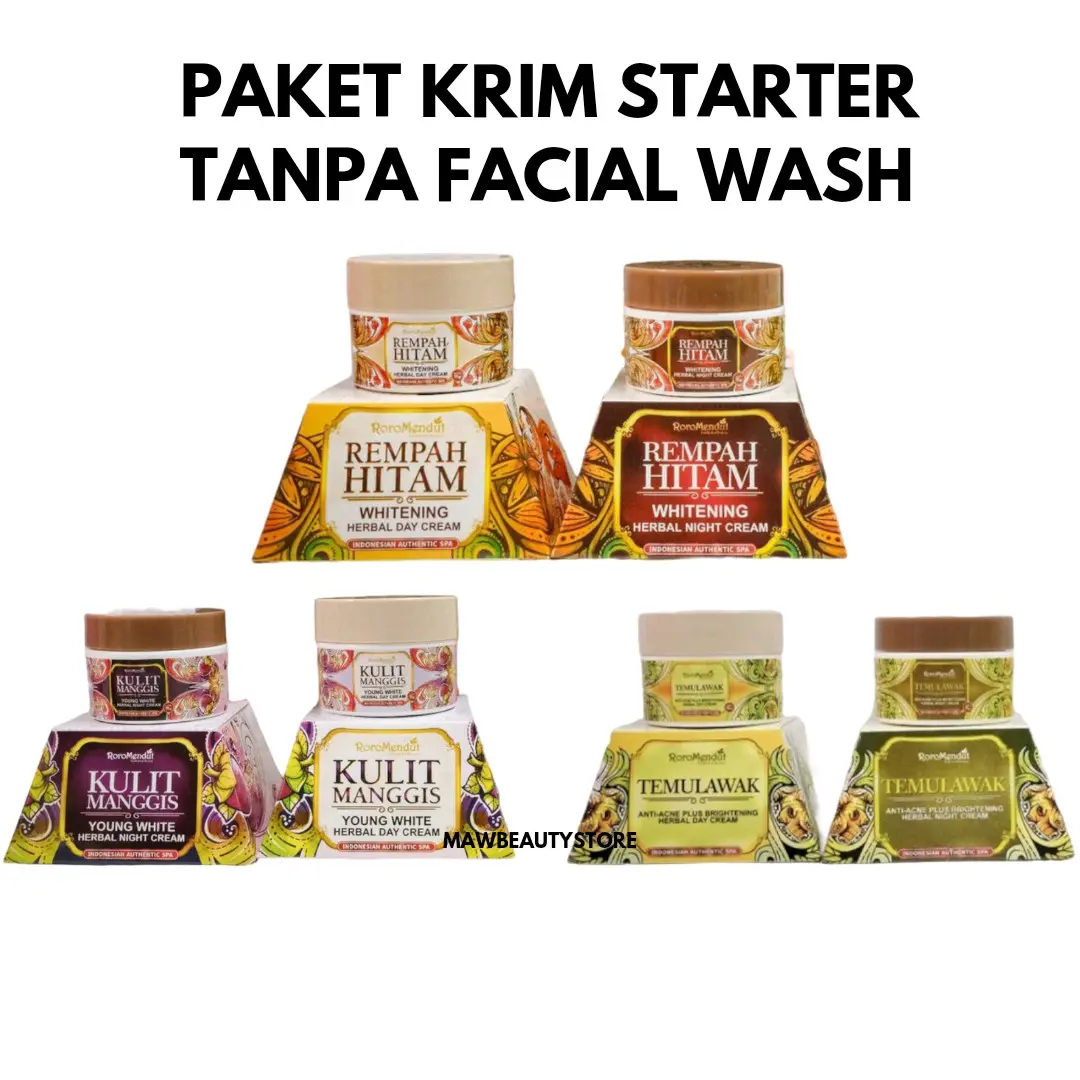 READY PAKETAN BUNDLING CREAM / KRIM WAJAH REMPAH HITAM, TEMULAWAK, KULIT MANGGIS STARTER TANPA FACIAL WASH SOAP BAR RORO MENDUT JERAWAT Bebas Alkohol Semua Jenis Kulit