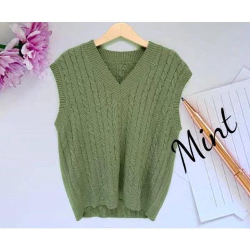Product Introduction of azura rompi rajut cewek cowok V-Neck Santai 7