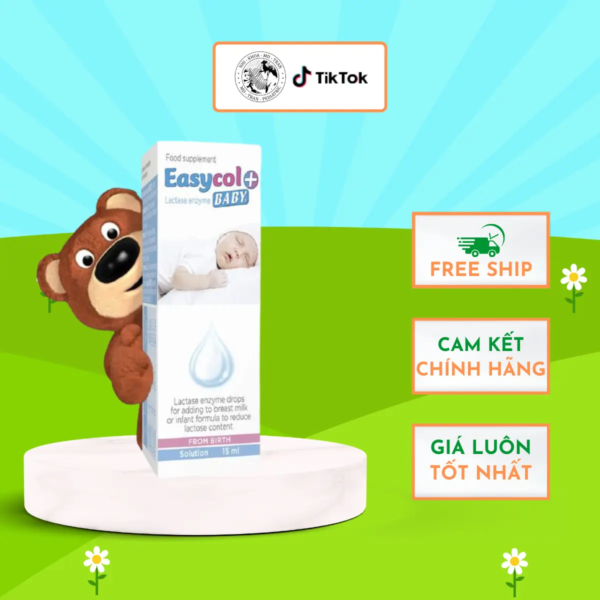 EASYCOL - ENZYM LACTASE HỖ TRỢ BẤT DUNG NẠP ĐƯỜNG LACTOSE 15ML CỦA T Y BAN NHA