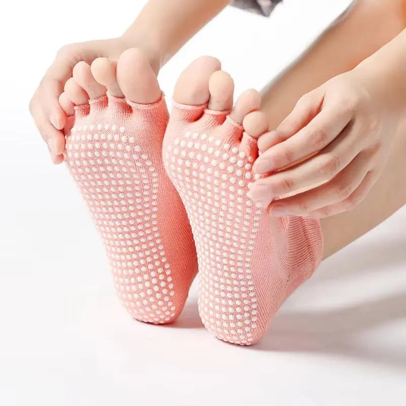 Vớ Yoga, Chất Liệu Cotton, Thiết Kế Năm Ngón, Hở Lưng, Thoáng Khí, Chống Trượt, Được Làm Bằng Silicon, Thích Hợp Cho Thể Thao, Pilates, Phòng Tập Gym Thể Dục, Thể Dục Dancing Và Dép Múa Ba Lê Nam Sport