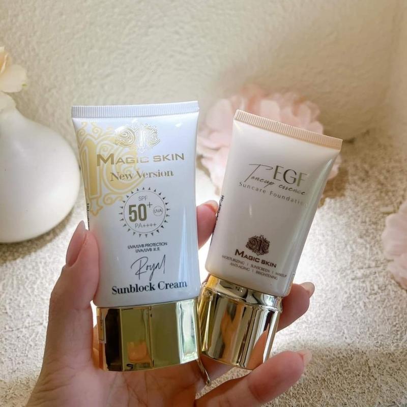 Com bo dưỡng da kem chống nắng,kem nền ccushion mới magic skin