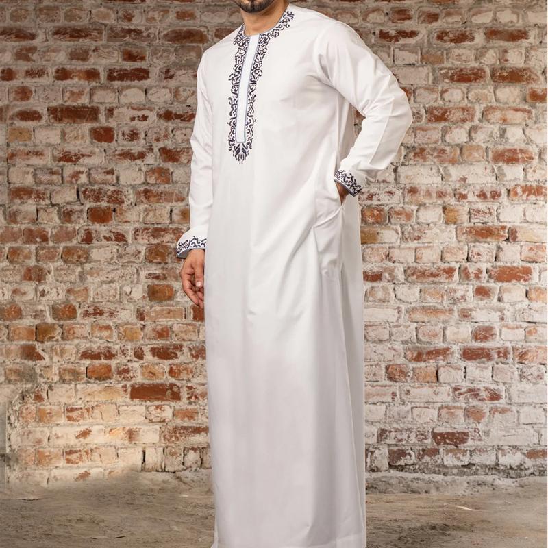Product Introduction of [Duke]24 New Cross-Border Foreign Trade Muslim Long Sleeve Embroidered Ethnic Style Arabic Robe-1 5