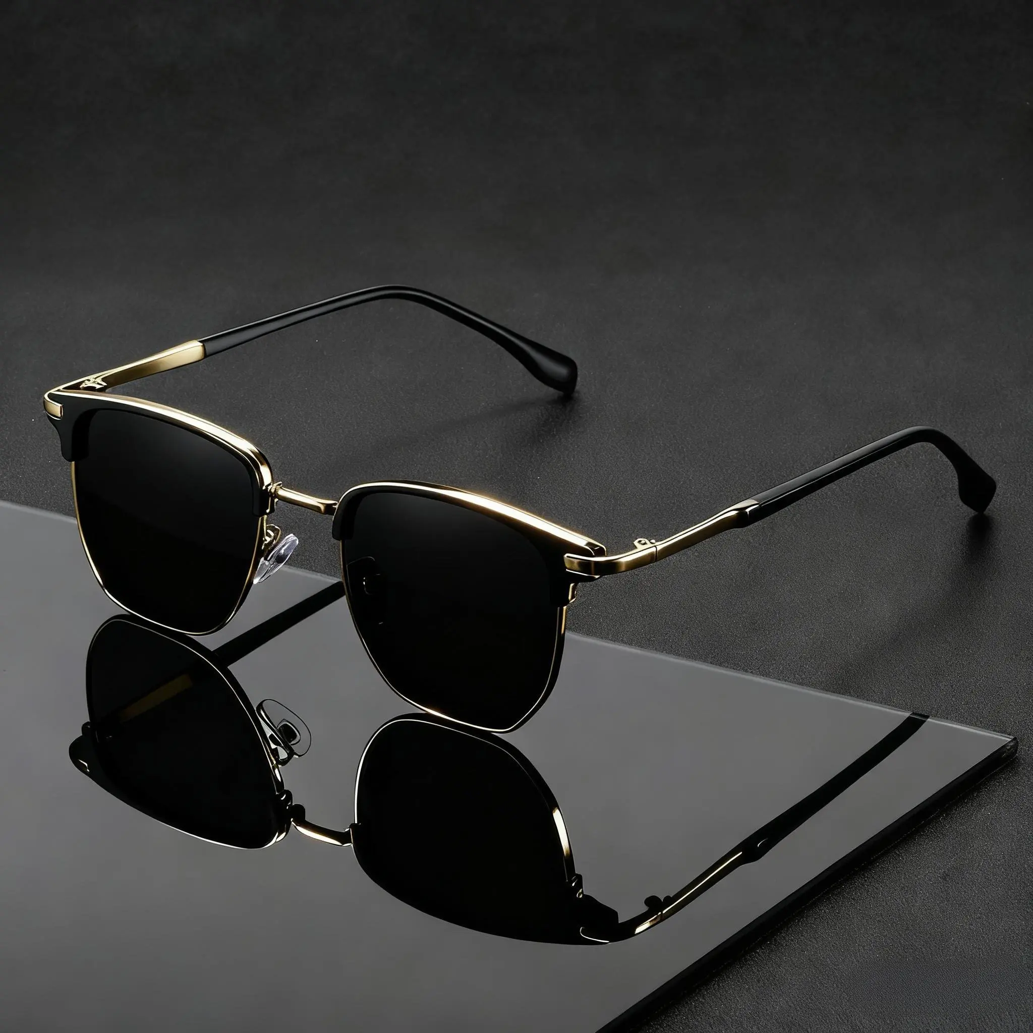 Elegant Black and Gold Sunglasses Minimal, elegant, and impossible to overlook. Crafted with  main image 2
