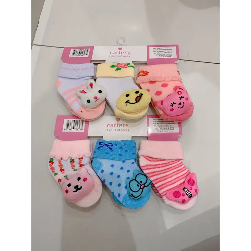 3Pasang Kaos Kaki CARTER'S BONEKA  ( 0-12 Month ) - Kaos Kaki Bayi Bagus. 0