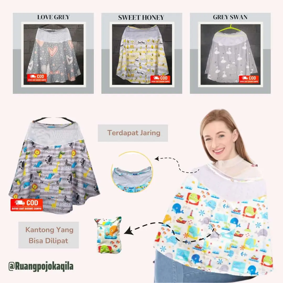 Apron Menyusui Celemek Menyusui Bayi Melingkar Murah