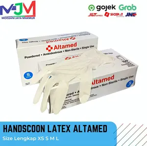 HANDSCOON ALTAMED SARUNG TANGAN LATEX ALTAMED SIZE LENGKAP