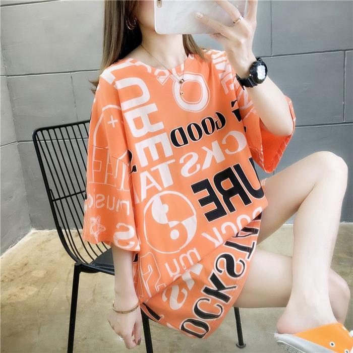Gambar Kaos t shirt oversize , baju wanita jumbo import premium S01073 casual regular T-shirts dari Varelynlabel_NEW Kab. Tangerang Tokopedia