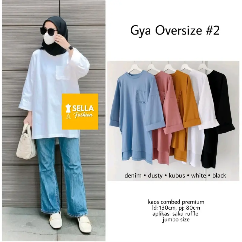 gya oversize by sella fashion blus kaos katun combed ld130 jumbo bigsize 2