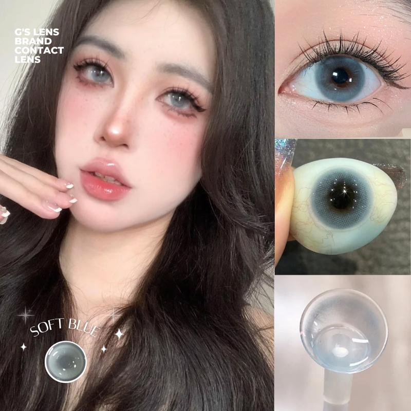Kính áp tròng Gslens SOFT BLUE xanh biền tây lens cận 6 tháng G.DIA14.5mm có độ 0-8 NỘI ĐỊA TRUNG