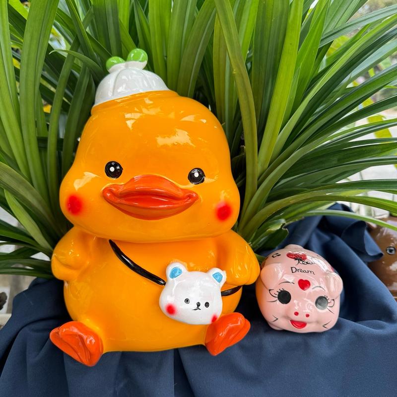 ( Mua Vịt Lớn Tặng Heo Nhỏ) Vịt Lớn Nhiều Màu Tiết Kiệm,Vịt Đội Mũ Heo Đất Tiết Kiệm, Lợn Đất, Heo Đất, Ông Heo, Ống Heo Tiết Kiệm Ống Tiết Kiệm gỗ hũ đựng mọi lợn tiết kiệm bơ 12 con đấttiếtkiệm két sắt