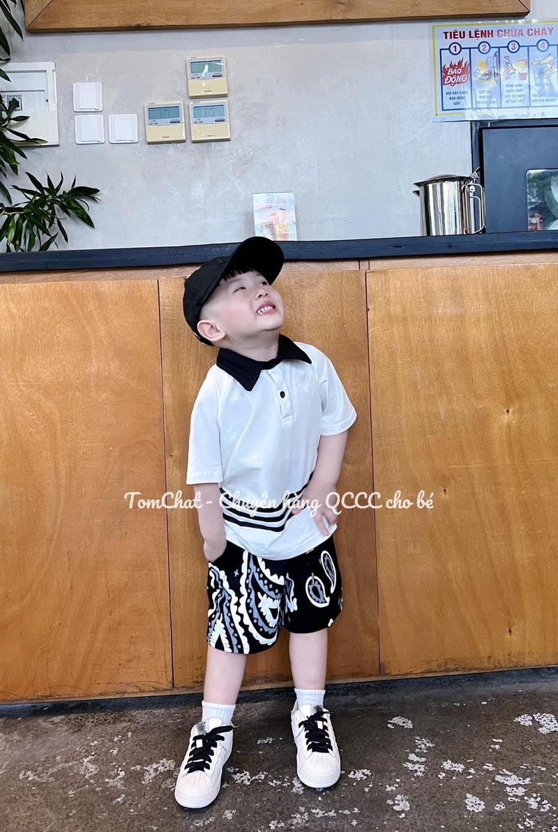 Product Introduction of HG101 : (10/30kg) SET BỘ POLO VIỀN GẤU HOA VĂN NEW 2024 CHẤT COTTON CHO BÉ TRAI Quần Vải Cotton Sandal 3