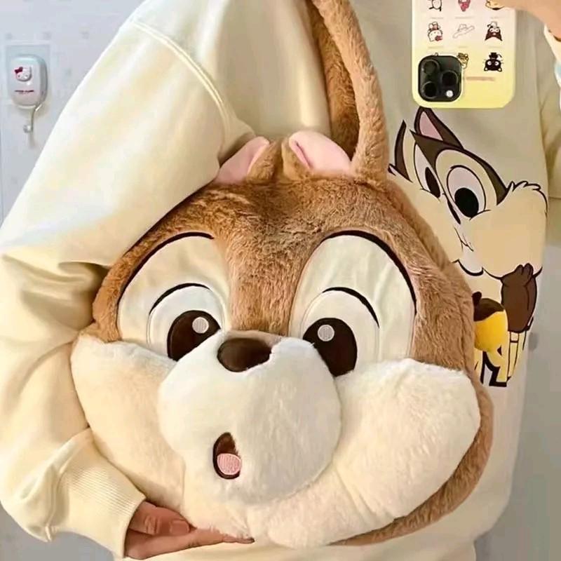 Túi Xách Đeo Vai Cỡ Lớn Hình Sóc Chuột Nâu Chichititi Nhồi Bông Dễ Thương Cho Nữ