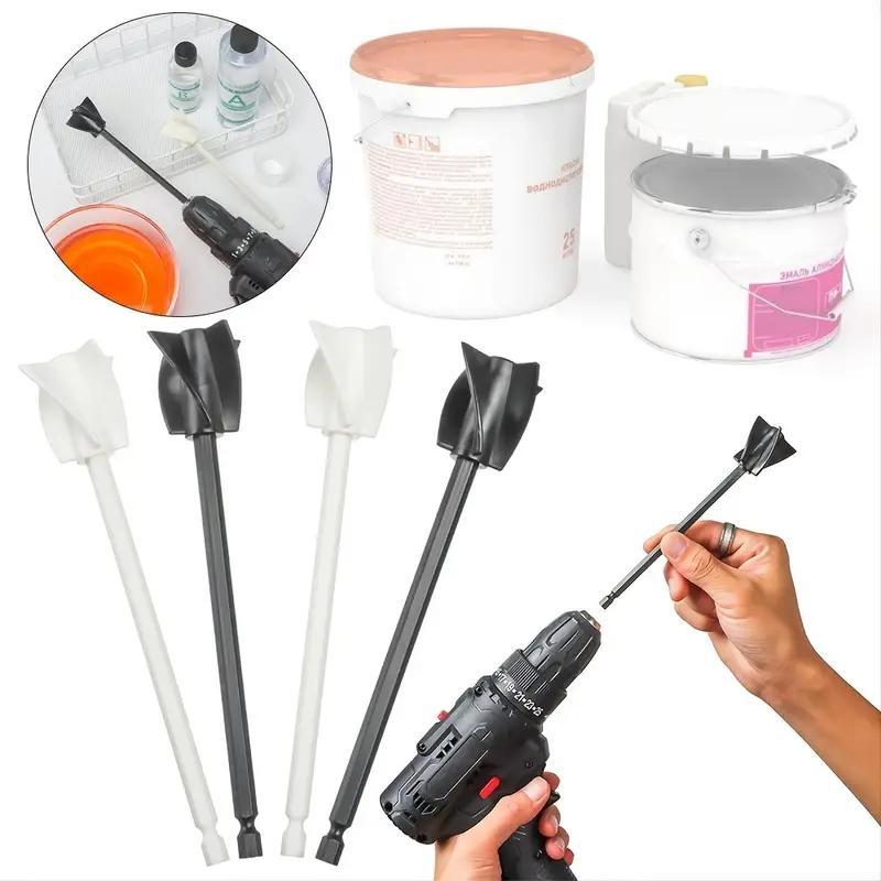 Epoxy Mixer Attachment, Drill Attachment for Epoxy Resin Mixing, Reusable Paint Resin Mixer Paddle, Stirring Rod, Ceramic Glaze Mix Epoxy Mold Tools 5