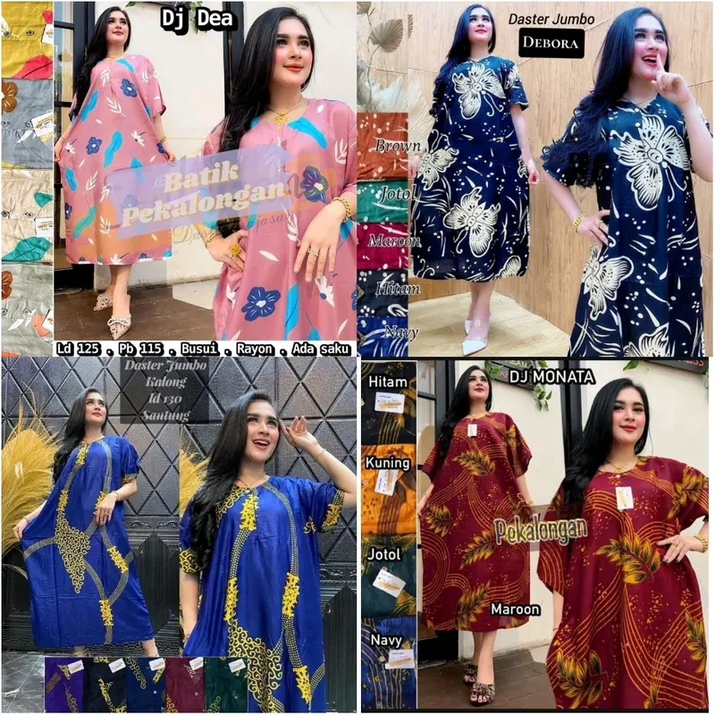 95.000 ribu = 3 pcs DASTER SUPER JUMBO Busui ( Rendom ) Rayon Motif Kancing Bumil 1