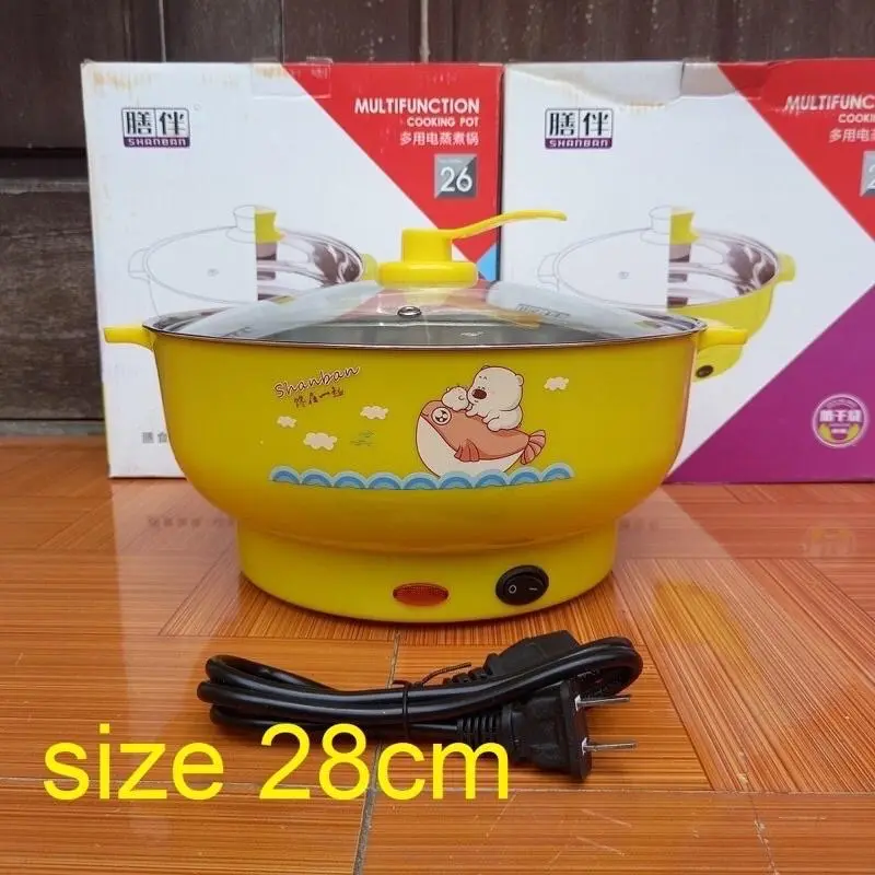 [Siêu Sale] Nồi Lẩu Điện Đa Năng 28cm inox Công Xuất Mạnh Nhanh Nóng, Chiên, Xào, nấu canh,súp.. 4