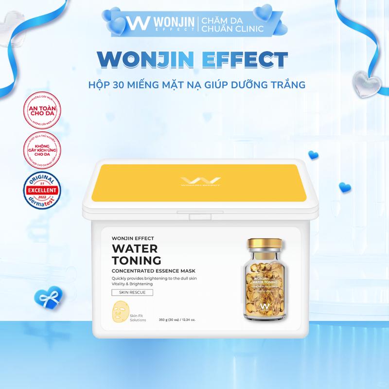 Hộp 30 Miếng Mặt Nạ Giúp Dưỡng Trắng Wonjin Effect Water Toning Mask 350g (hộp 30 Mask) [B7]