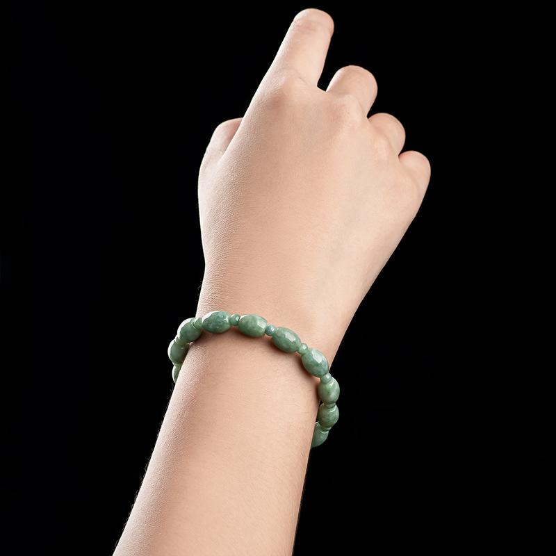 Genuine natural A goods jade road Lutong bracelet bean seed jade bucket bead string high-grade women's hand jewelry 4