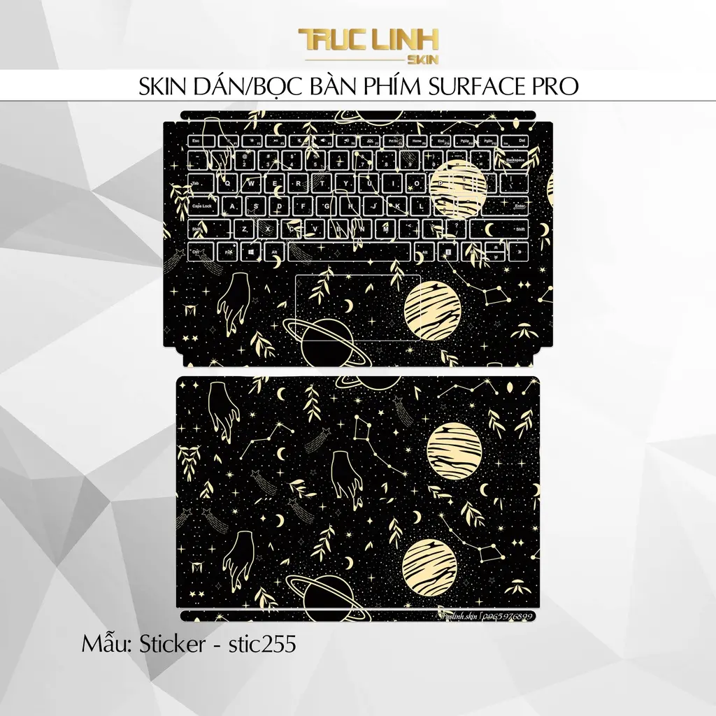 Bộ skin dán phím Surface Pro 3, 4, 5, 6, 7, 8, 9, X, Go... mẫu Sticker - stic255