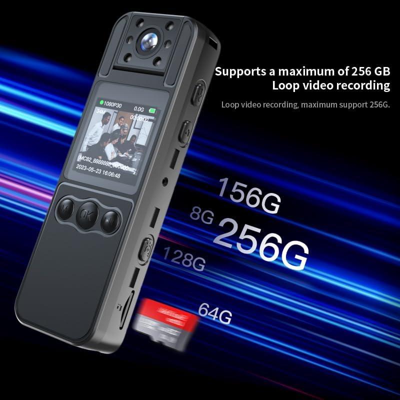 Wearable Mini Camera Security, 1 Count 1080P HD Recording 1.4 Inch Screen Recorder, Night-Vision Function Security Cameras, Safe Recording Camera For Home, Outdoor, Bicycle Sports, Action Camera 6