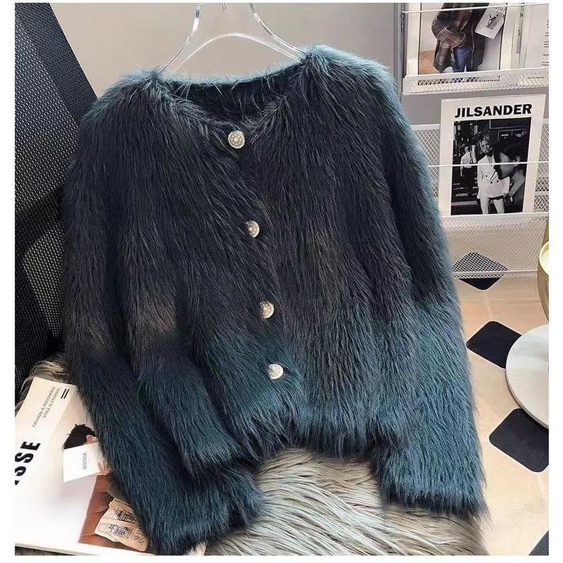 Áo Cardigan Dệt Kim, Lông Chồn Trắng, Dành Cho Nữ, Ngắn Và Dáng Rộng Vừa Vặn, Áo Khoác Len Cao Cấp Lưng Cao Top Women 2