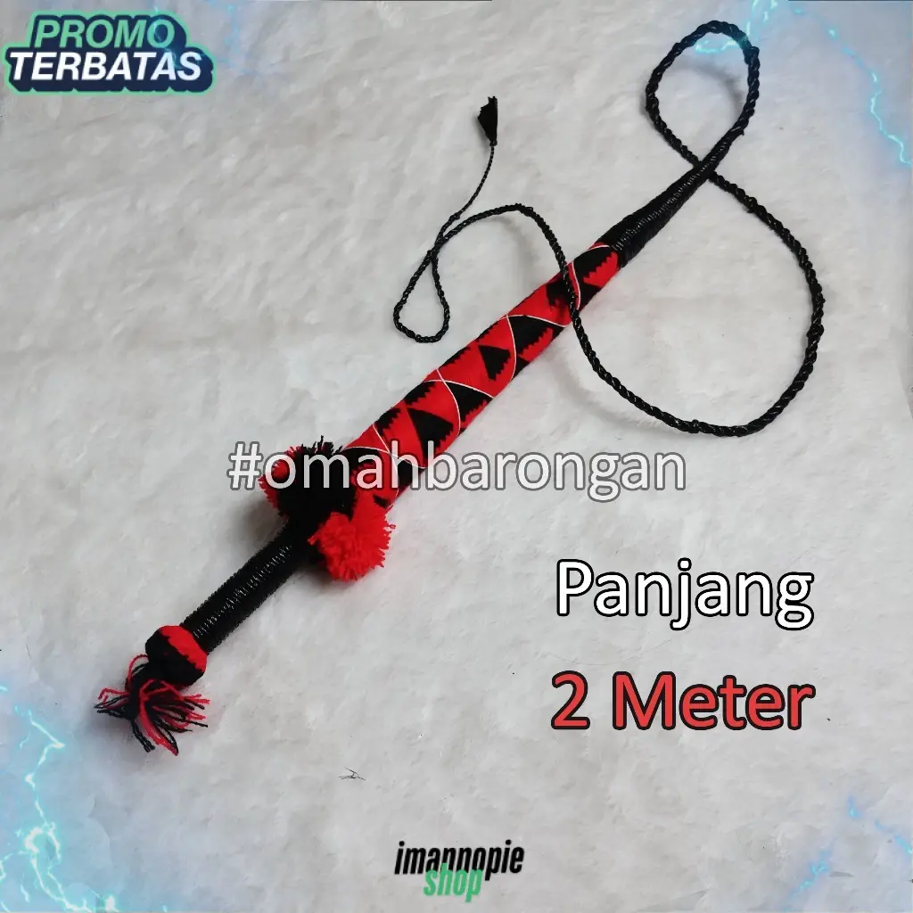 Pecut Bopo Anak Panjang 2 Meter Cambuk Motif Segitiga Full RajutRLD.ID IMNP
