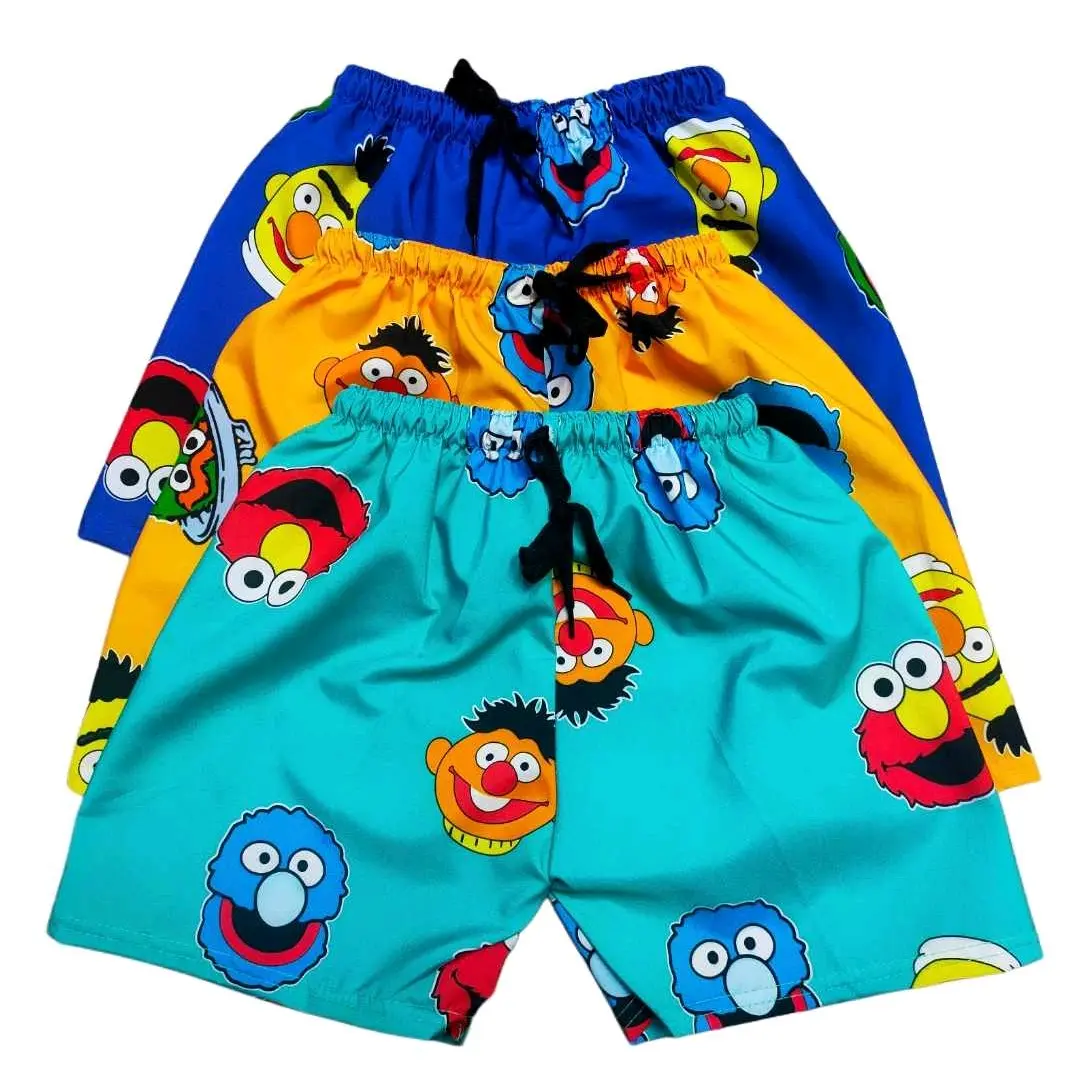 6pcs nah!!! 4-6yers old taslan short Character print for boy kids