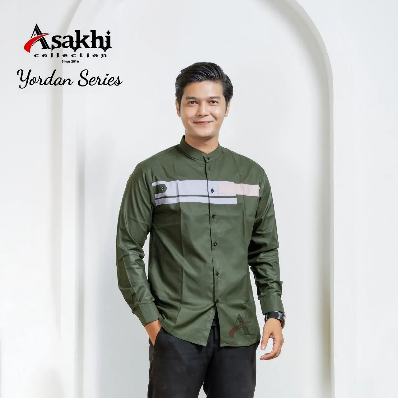 KEMKO YORDAN SERIES KEMEJA KOKO AZ ZAHIR LENGAN PANJANG BAHAN TOYOBO Dewasa Kancing