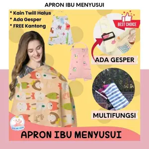 Kain apron ibu menyusui multifungsi dengan gesper Bayi