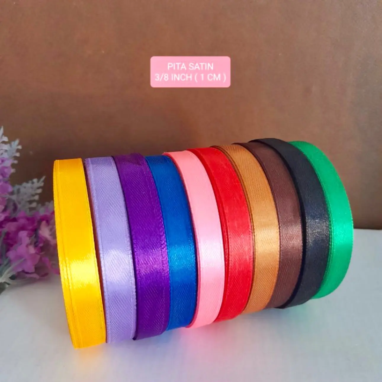 PITA SATIN 3/8 INCH ( 1 CM ) 20 YARD ( MINIMAL ORDER 3 PCS )