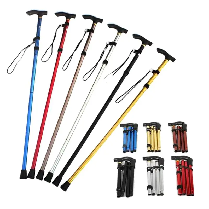 Outdoor Telescopic Walking Stick Foldable Hiking Trekking Climbing Poles for Outdoor Mountaineering
