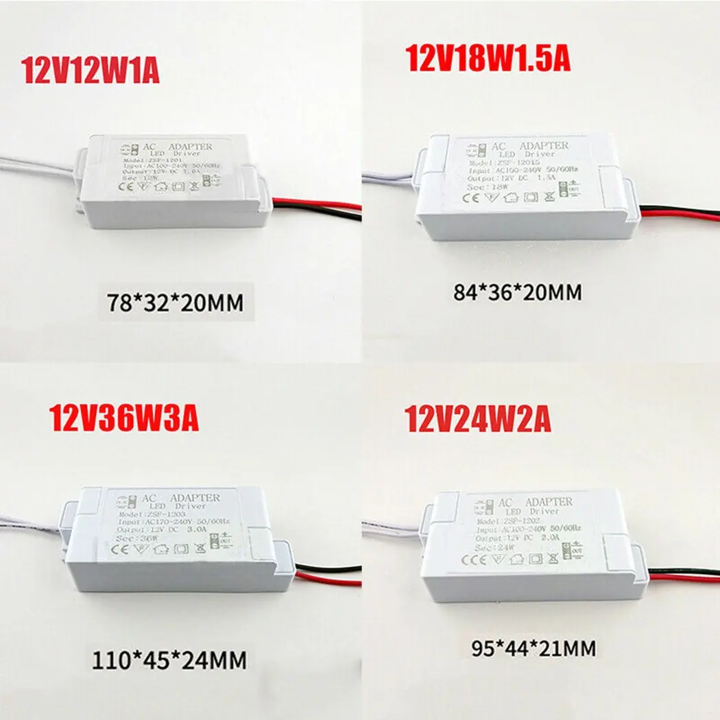LED Driver Adapters Transformer Power Supply AC to DC 12V for LED Strip Light