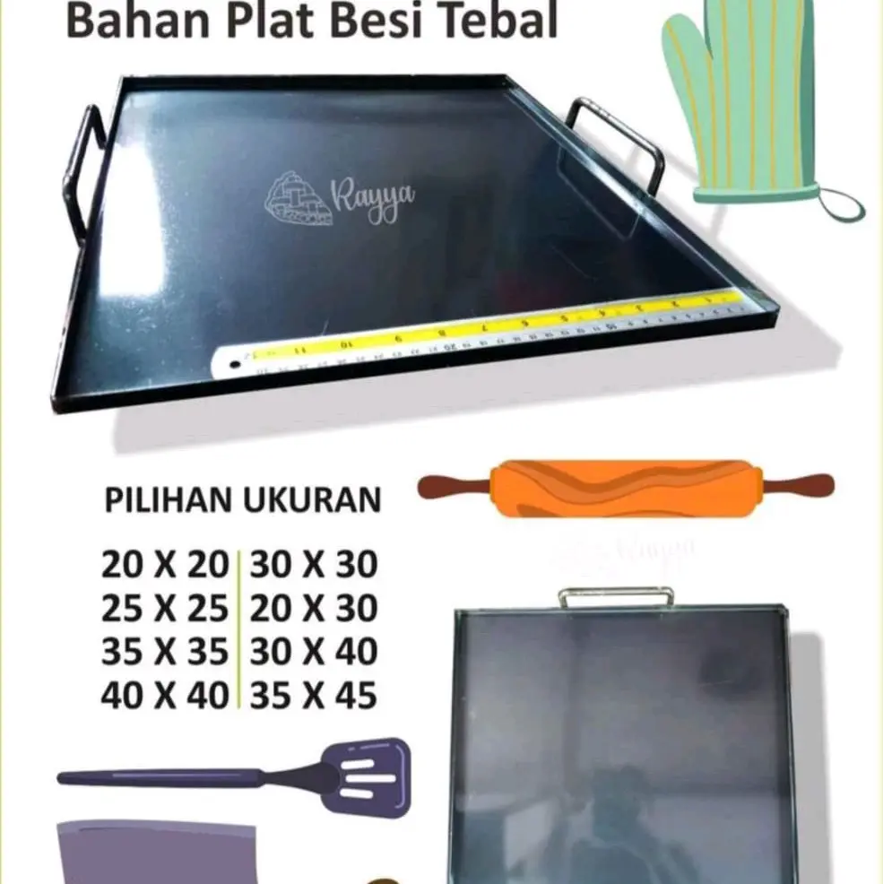 wajan ukuran 35x45cm 35x40 untuk panggangan roti / kebab / sosis/ burger/ japanese cake/ steak ayam dll