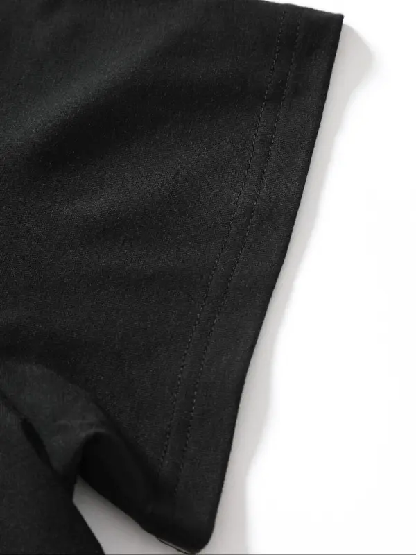 Men's Star Print Drop Shoulder Tee, Regular Fit Casual Half Sleeve Round Neck T-Shirt for Summer, Fashion Men's Top for Daily Wear 2