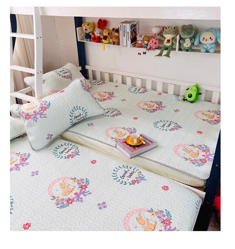 Product Introduction of 2025 Latex Mat Baby Bed Double Layer Bed Cover Ice Silk Mat Bed Sheet Kindergarten Mother and Child Bed Lower and Upper Bed Sheet 10