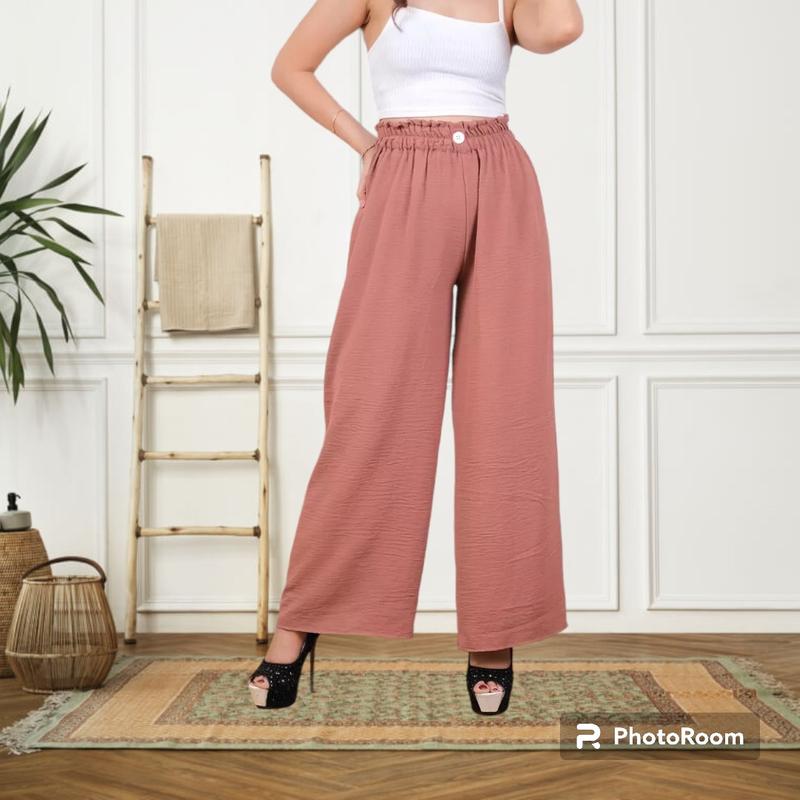 celana kulot bahan cringkel wanir Wanita Dewasa Panjang 4