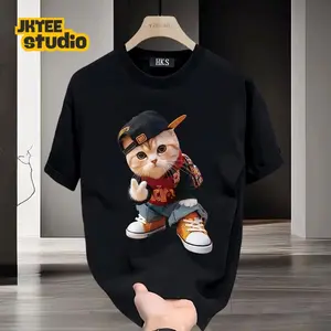 DeWardrobe "Cat Yes'' | Kaos Katun Premium Pria Wanita Unisex Lengan Pendek | Retro Streetwear Vintage Korean Style | COD