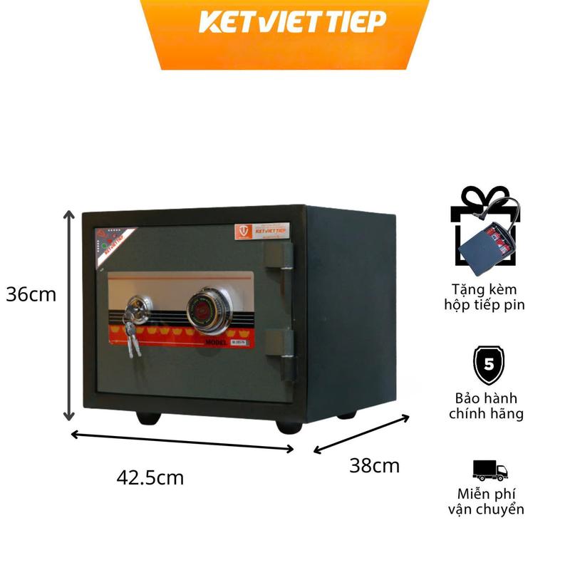 Két sắt Việt Tiệp chống cháy K25 BLN khóa cơ chính hãng, chống cháy tốt, Bảo hành chính hãng 5 năm 2