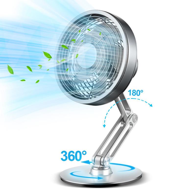Portable Desk Fan, USB Rechargeable Fan with 3 Speeds Adjustment ...
