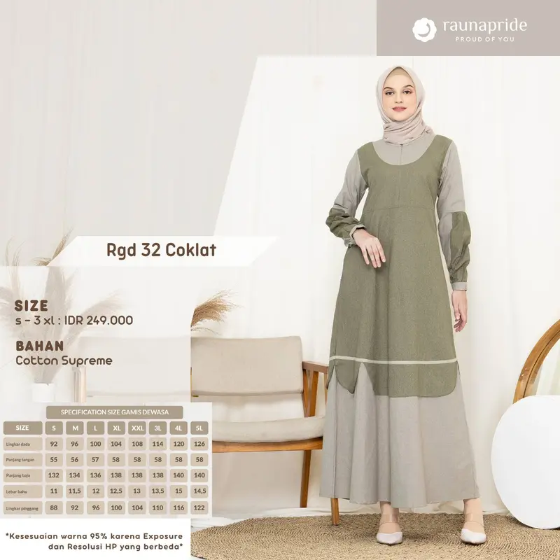 Baju Sarimbit Keluarga  / Katun  Rauna GD-32 & KK-32 / Fashion Muslim Celana Gamis 2