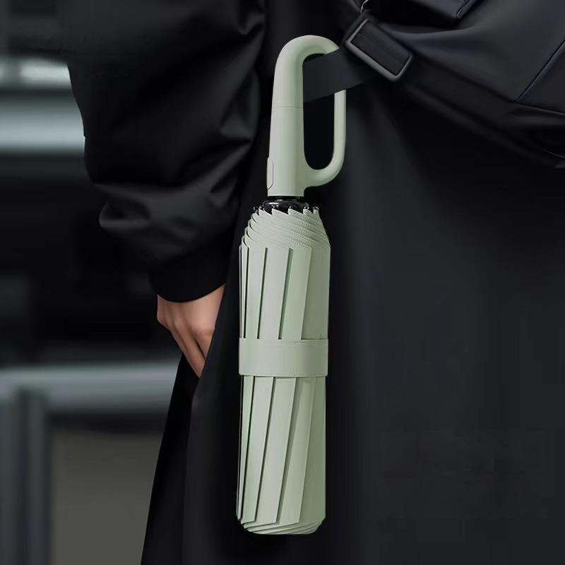 Automatic Umbrella, 1 Count Ring Buckle Windproof Reinforced Umbrella, Folding Umbrella for Women, Suitable for Rainy Days Outdoor Travel,  Household Items 0
