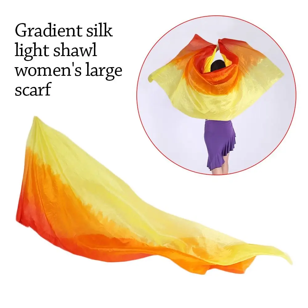 New Gradient Color Belly Dance Veils Light Texture Long Latin Belly Dance Shawls Dancing Scarf