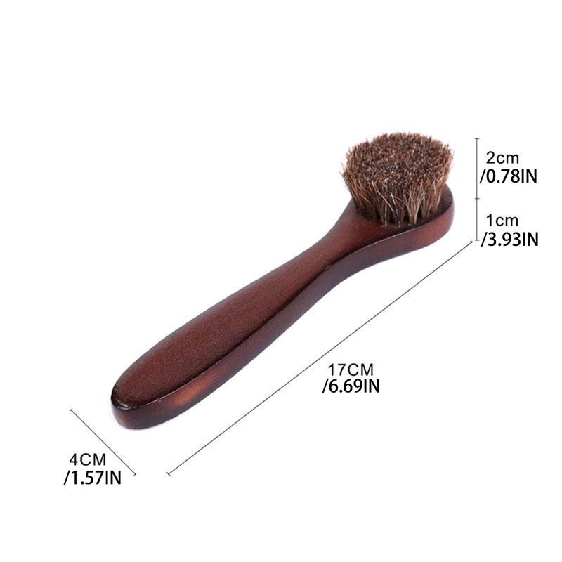 Product Introduction of Shoe Brush, Shoe Cleaning Brush, 2 Pieces Horsehair Shoe Brush, Boot Brush, Horse Hair Brush for Leather, Shoe Brushes for Cleaning, Leather Shoes Boot Cleaning Brush Care Clean Dauber Applicators 13