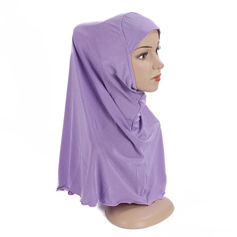 Product Introduction of Ramadan Headscarf Children's Scarf Girl 7 to 12 Years Old Muslim Islamic Shawl Soft Stretch Headscarf Malaysian Girl Children's Headscarf 12