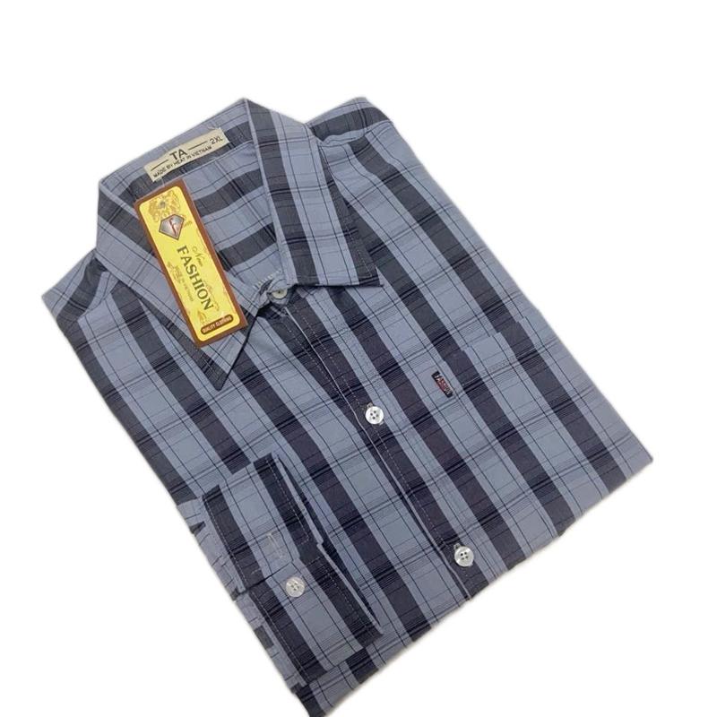 Áo sơ mi nam trung niên dài tay vải kate cotton, mềm, thoáng mát từ 45kg - 85kg Menswear Có Cổ Cổ Tròn 0
