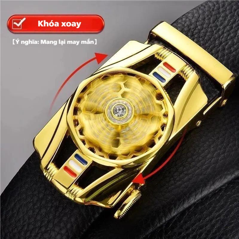 sabuk thắt lưng nam bản mu Khóa bibcock tự động 4.0cm xoay vành đai snap vành đai khóa hợp kim cao cấp 2024 - Mũ th ă t _ lư ng _  da lộn dây nịt chữ h duyanh leather Titan 2