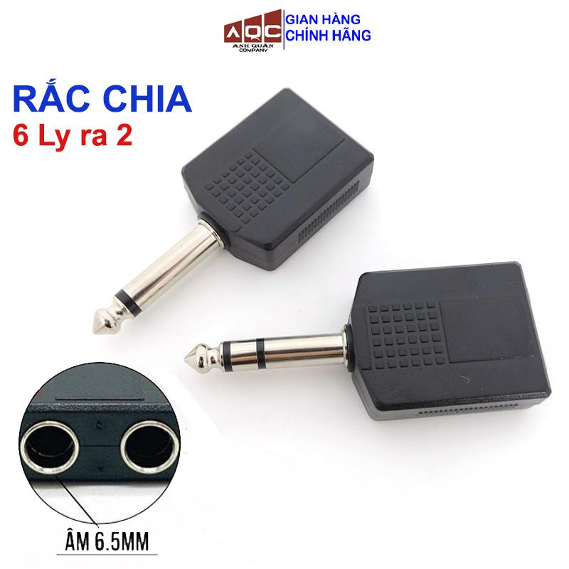 Jack chia cổng micro 6.5mm 1 đầu đực ra 2 đầu cái cao cấp - Rắc chia 2 đầu…