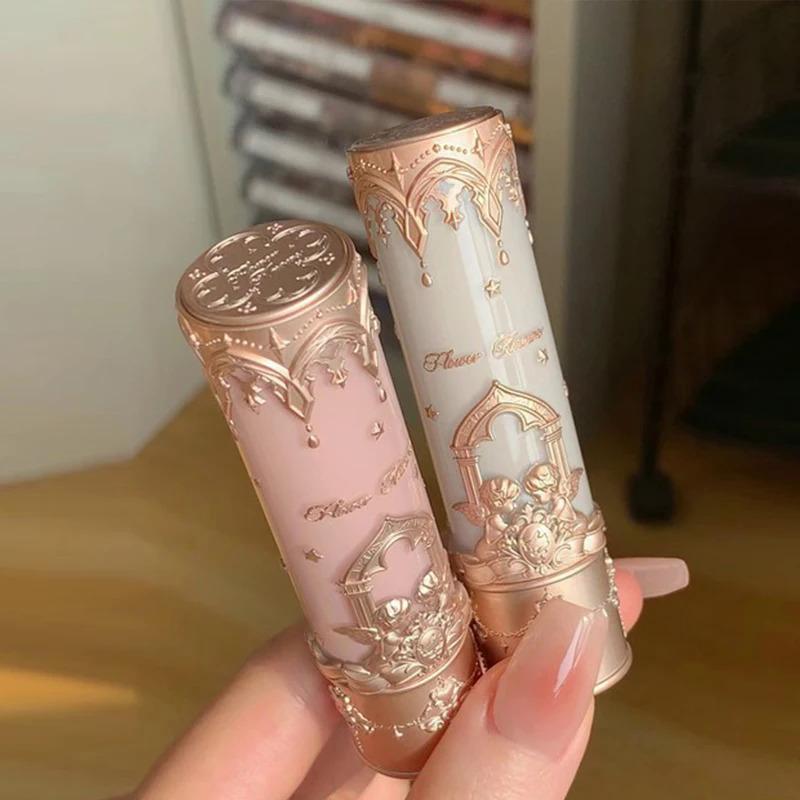 Product Introduction of Flower Knows Little Angel Matte Lipstick Long-lasting Easy To Color Velvet Lipgloss Peach Color Natural Lip Makeup Maquillage 3